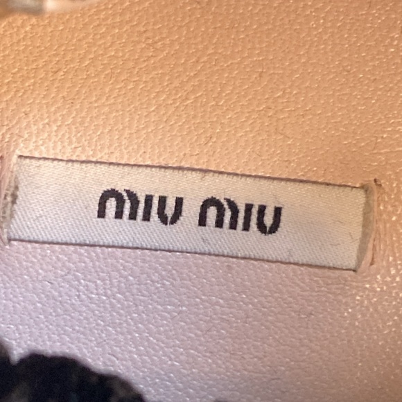 Miu Miu Velvet Bow Ballet Flat In Black - Picture 9 of 10